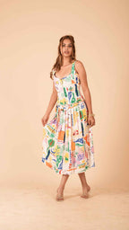 The Positano Box-Pleat Midi Skirt