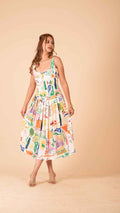 The Positano Box-Pleat Midi Skirt