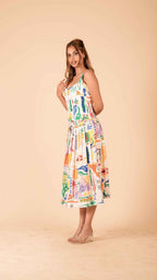 The Positano Box-Pleat Midi Skirt