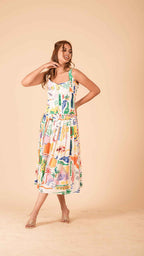 The Positano Box-Pleat Midi Skirt