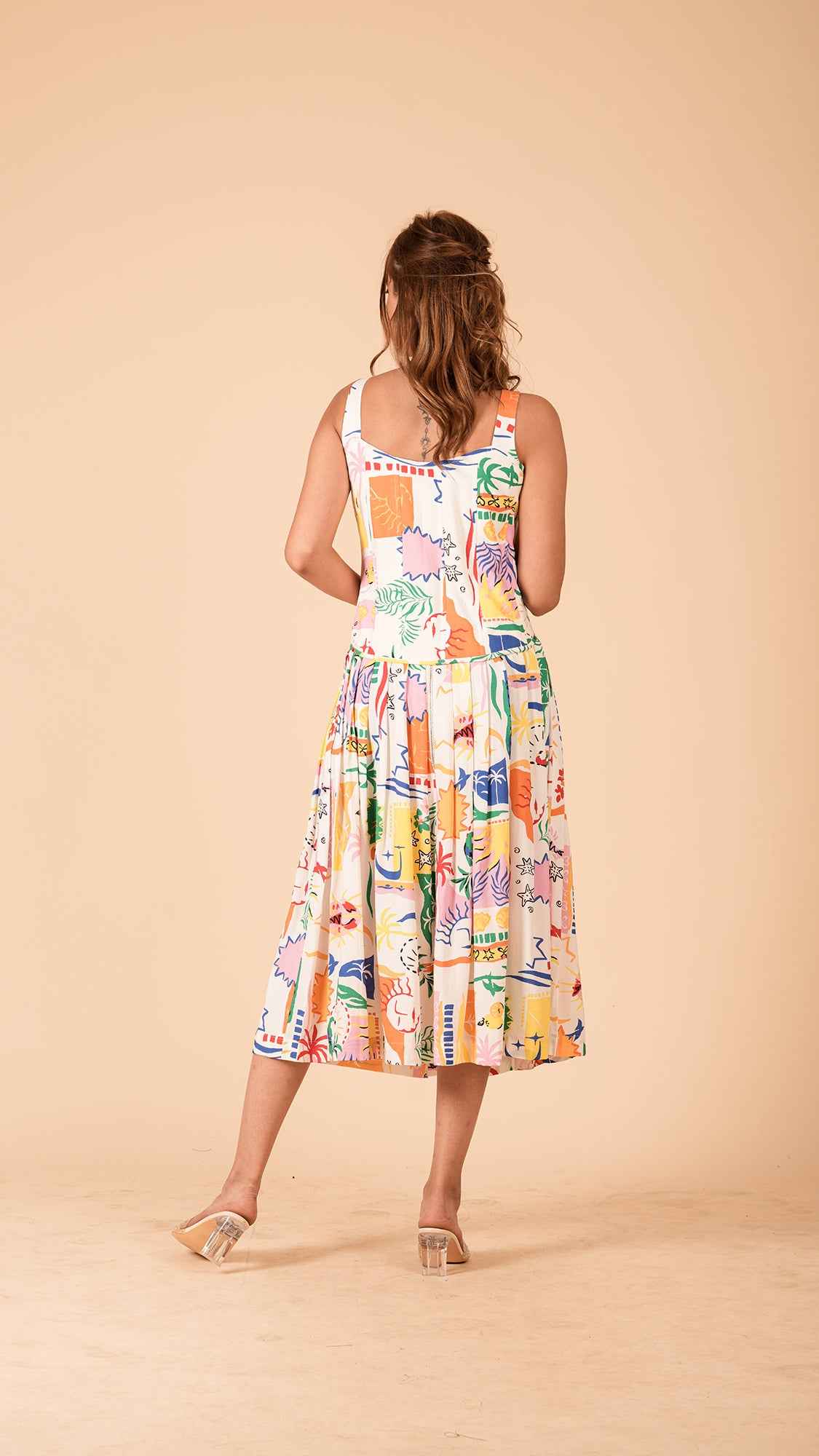 The Positano Box-Pleat Midi Skirt