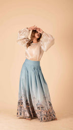 The Basilica Ombre knife Pleated Skirt