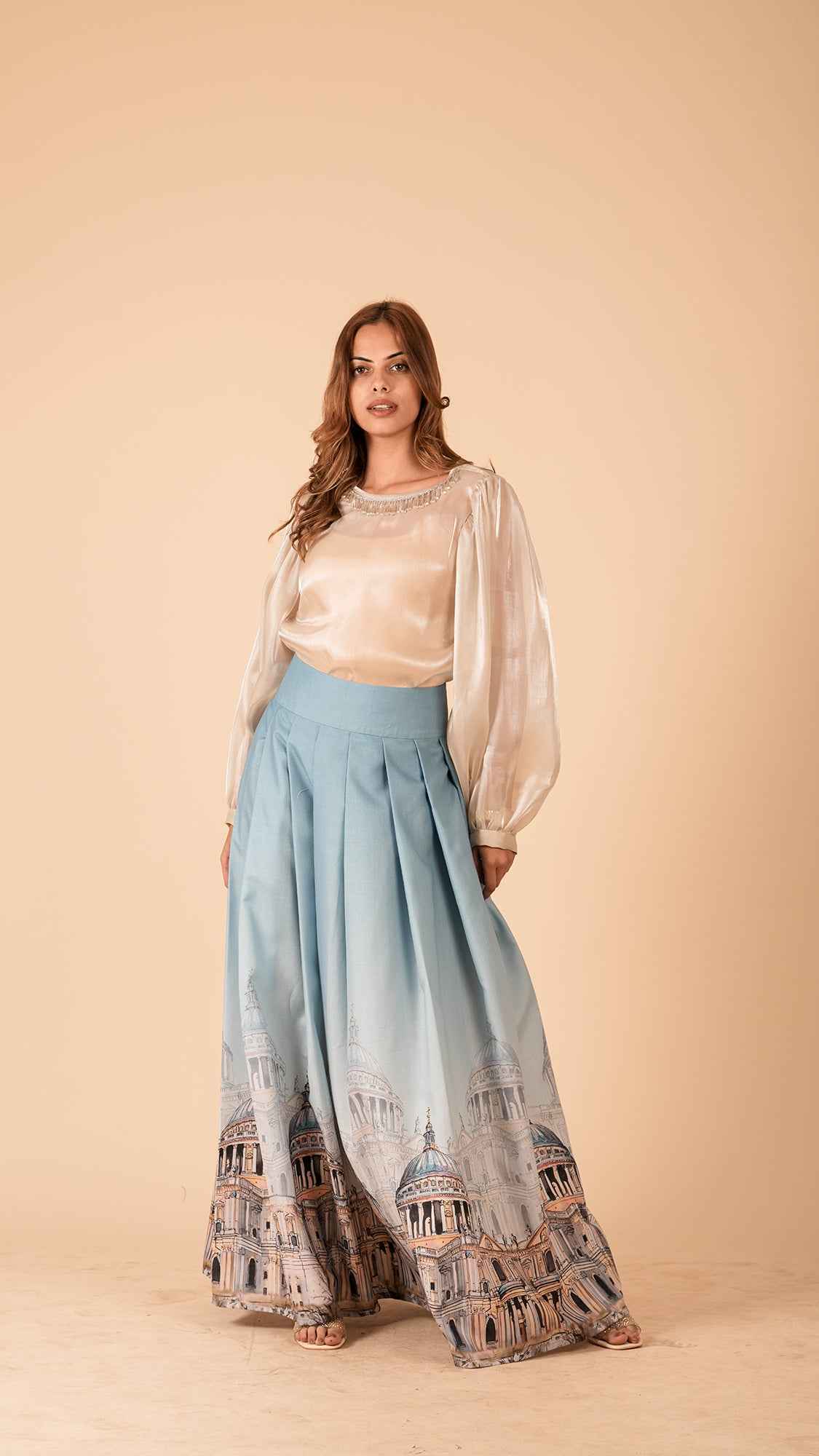The Basilica Ombre knife Pleated Skirt