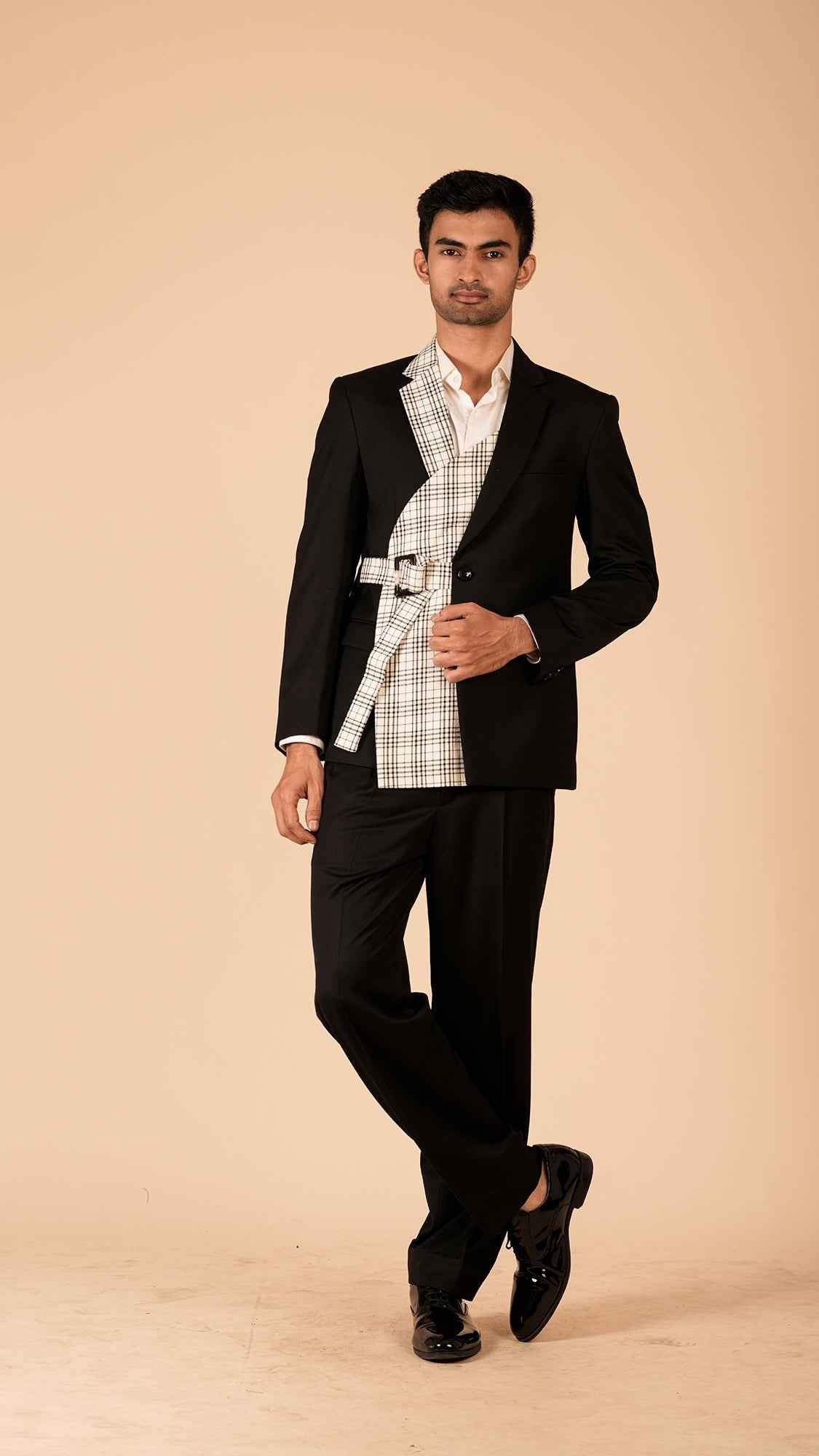 Deconstructed Monochrome Suit Jacket
