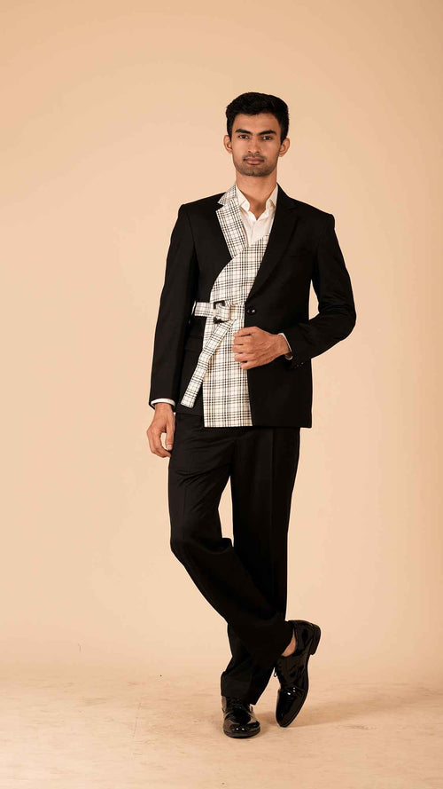 Deconstructed Monochrome Suit Jacket