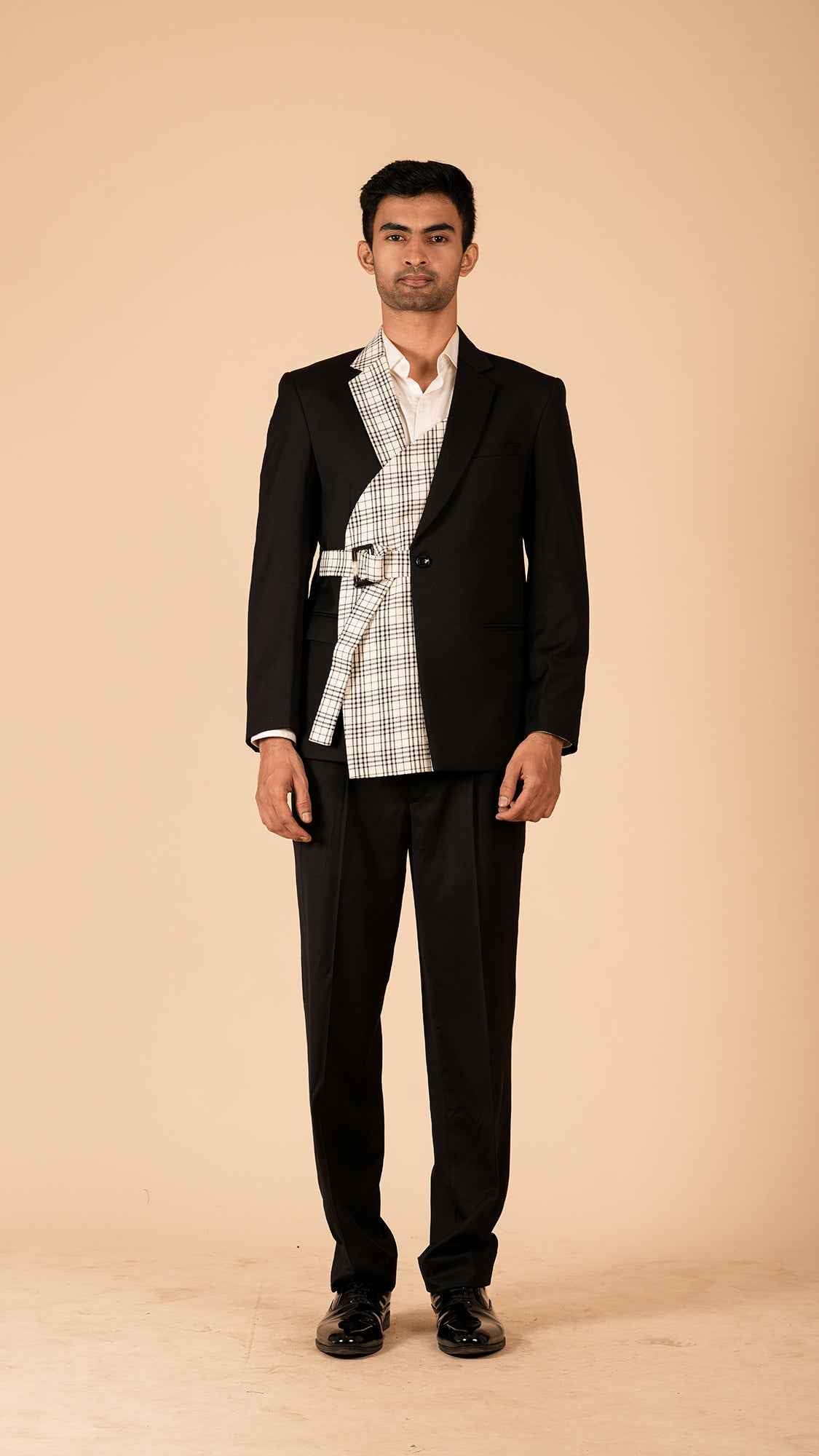 Deconstructed Monochrome Suit Jacket