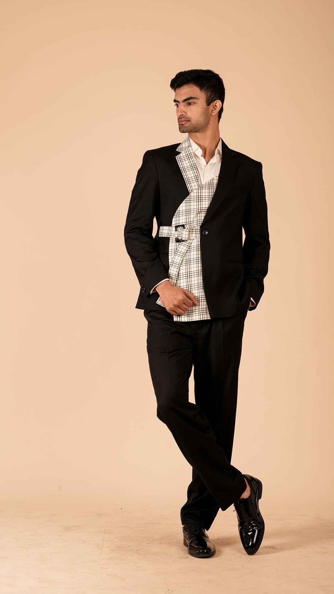 Deconstructed Monochrome Suit Jacket