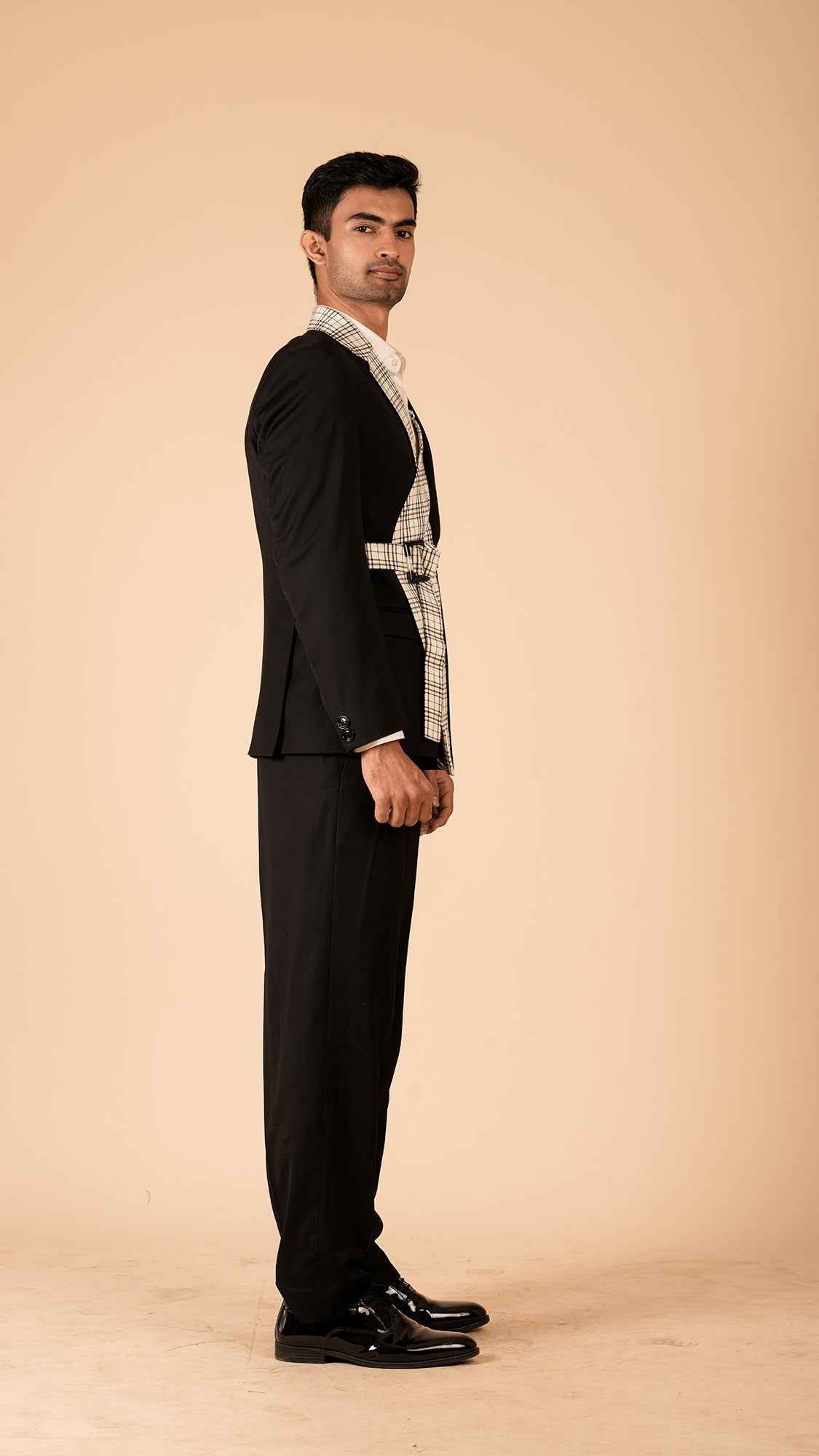 Deconstructed Monochrome Suit Jacket