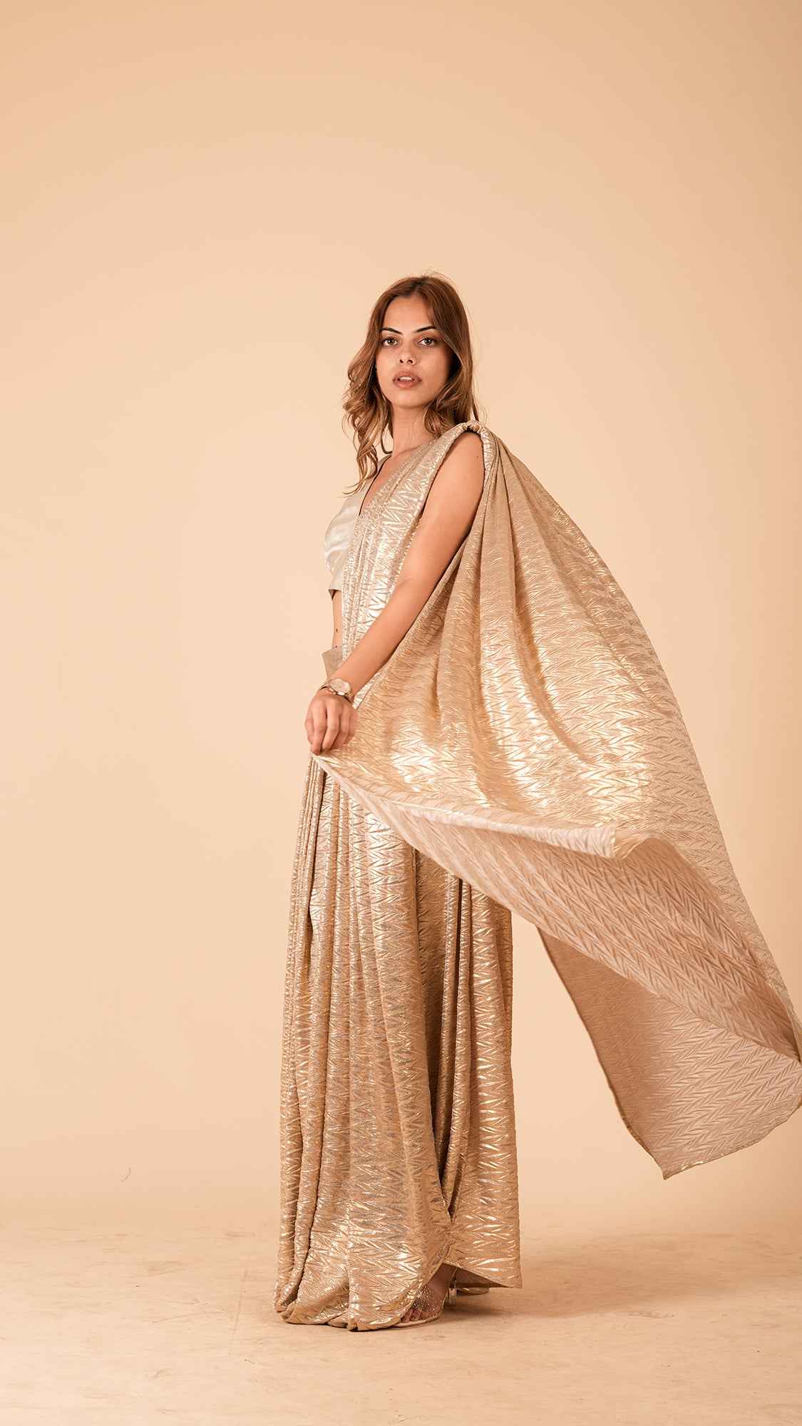 The Aurelia Metallic Concept Saree